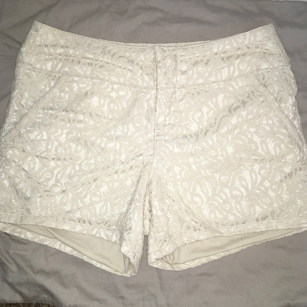 Metaphor Ivory Lace High-Waist Women’s Shorts